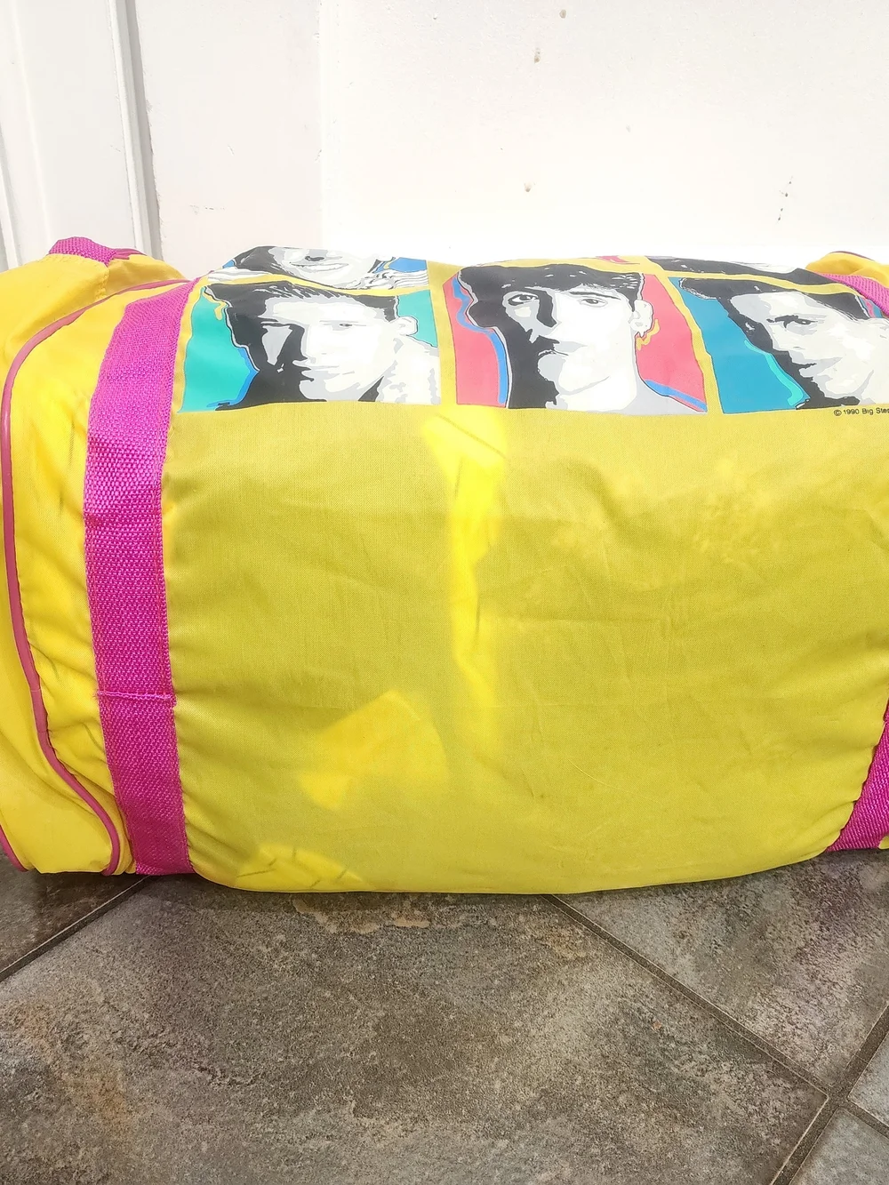 Vintage 1990 New Kids On The Block Overnight Travel Sleeping Bag Case Duffel Bag
